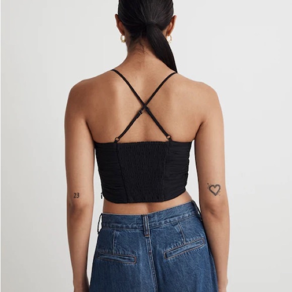 Madewell Poplin Crop Tube Top - Picture 2 of 6